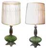 Pair of Green Glass Table Lamps